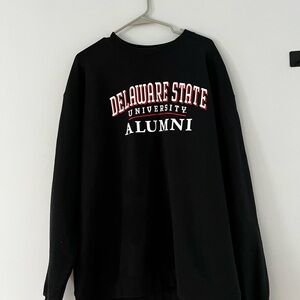 Champion Black Crewneck Sweatshirt with Blue and Red Logo